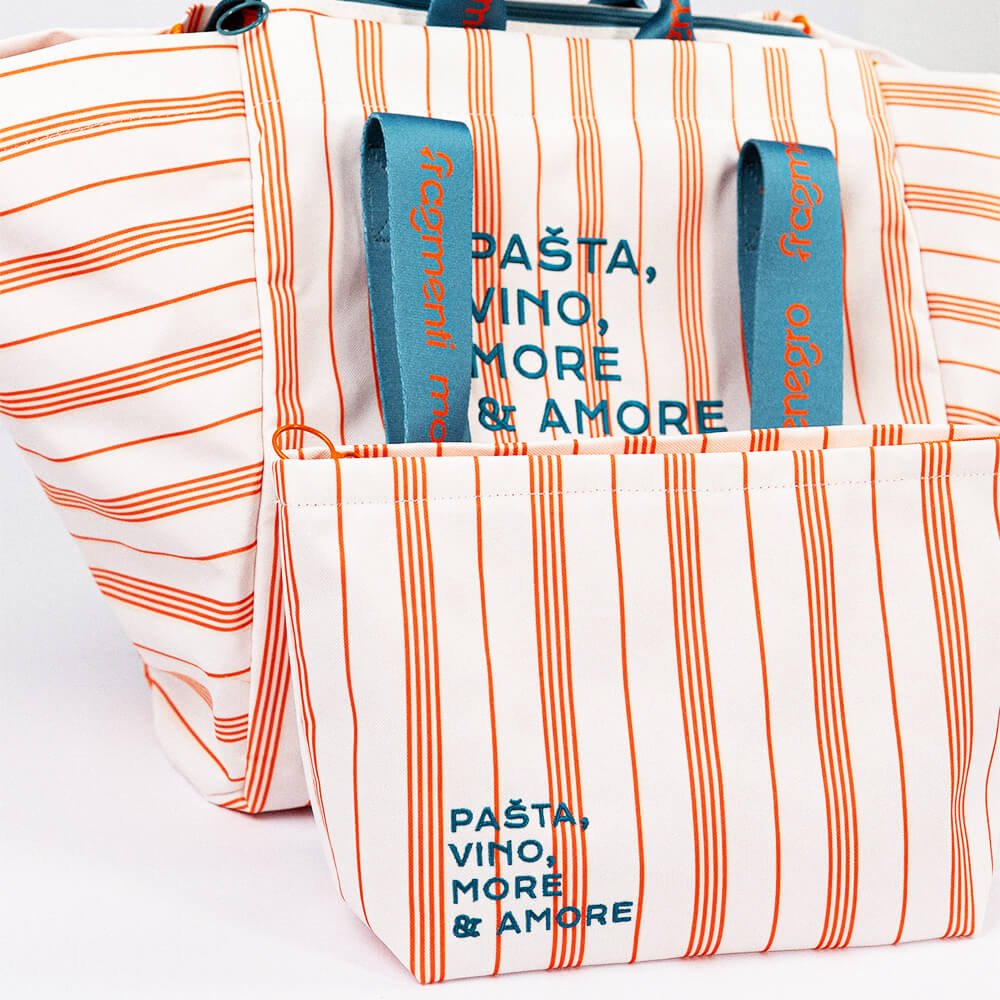 PAŠTA, VINO, MORE & AMORE / BORSA ZA GUŠT • Set Torba + Neseser
