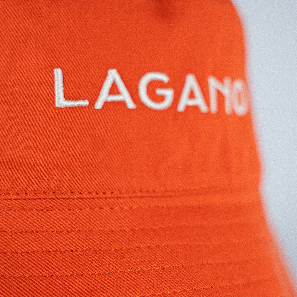 LAGANO / GUŠTAM • Jarko narandžasta x Pruge Dvostrani Šešir sa Širokim Obodom